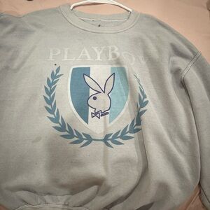 PLAYBOY Light Gray Crewneck Sweater